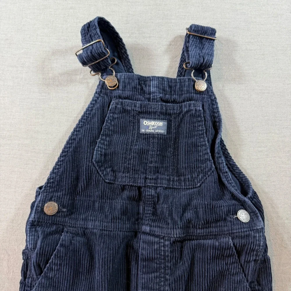 OshKosh B'gosh Overalls Toddler 5T Navy Blue Excellent Corduroy Bib Pants